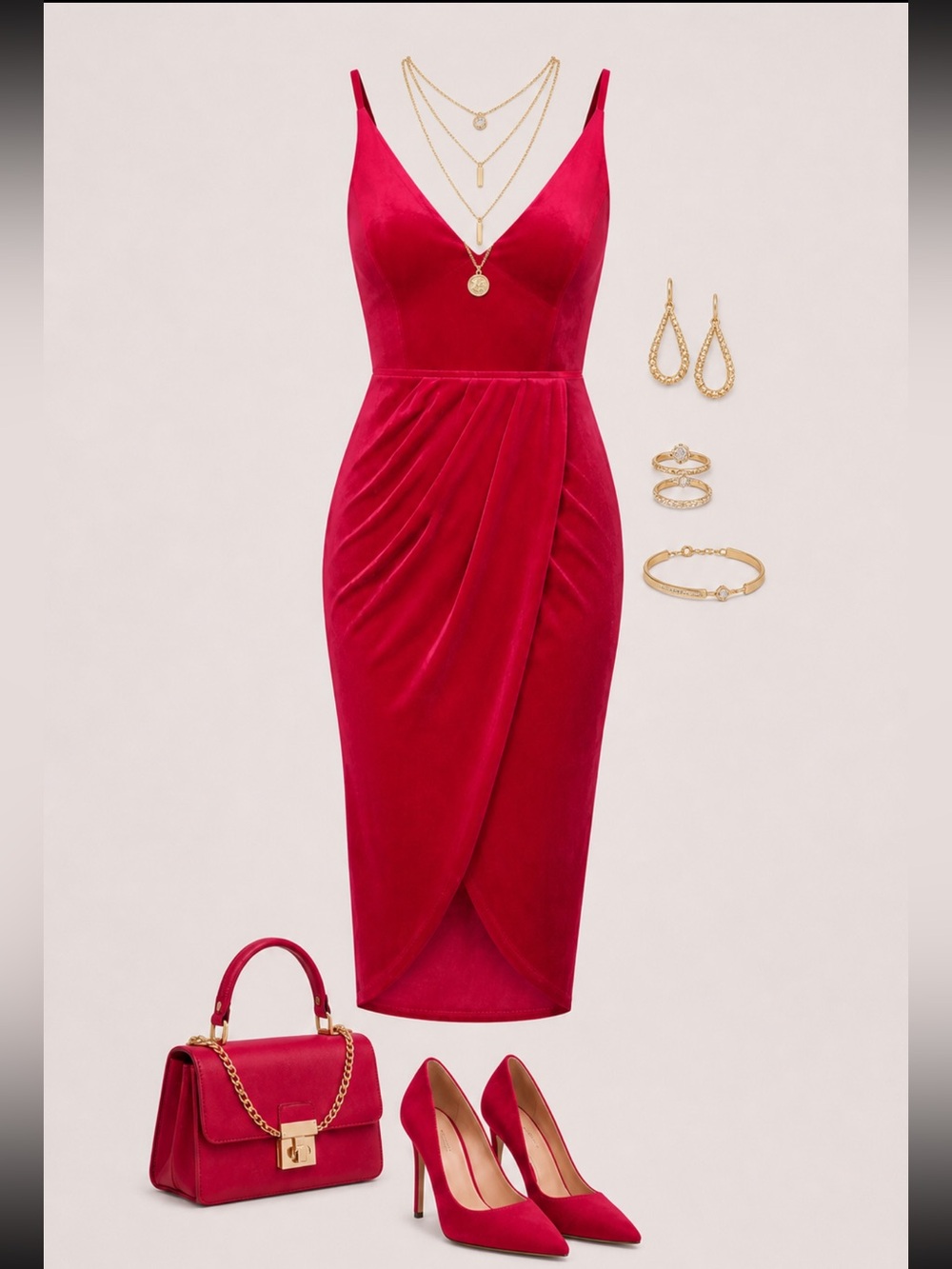 Yumi Kim Fuchsia Velvet Midi Dress